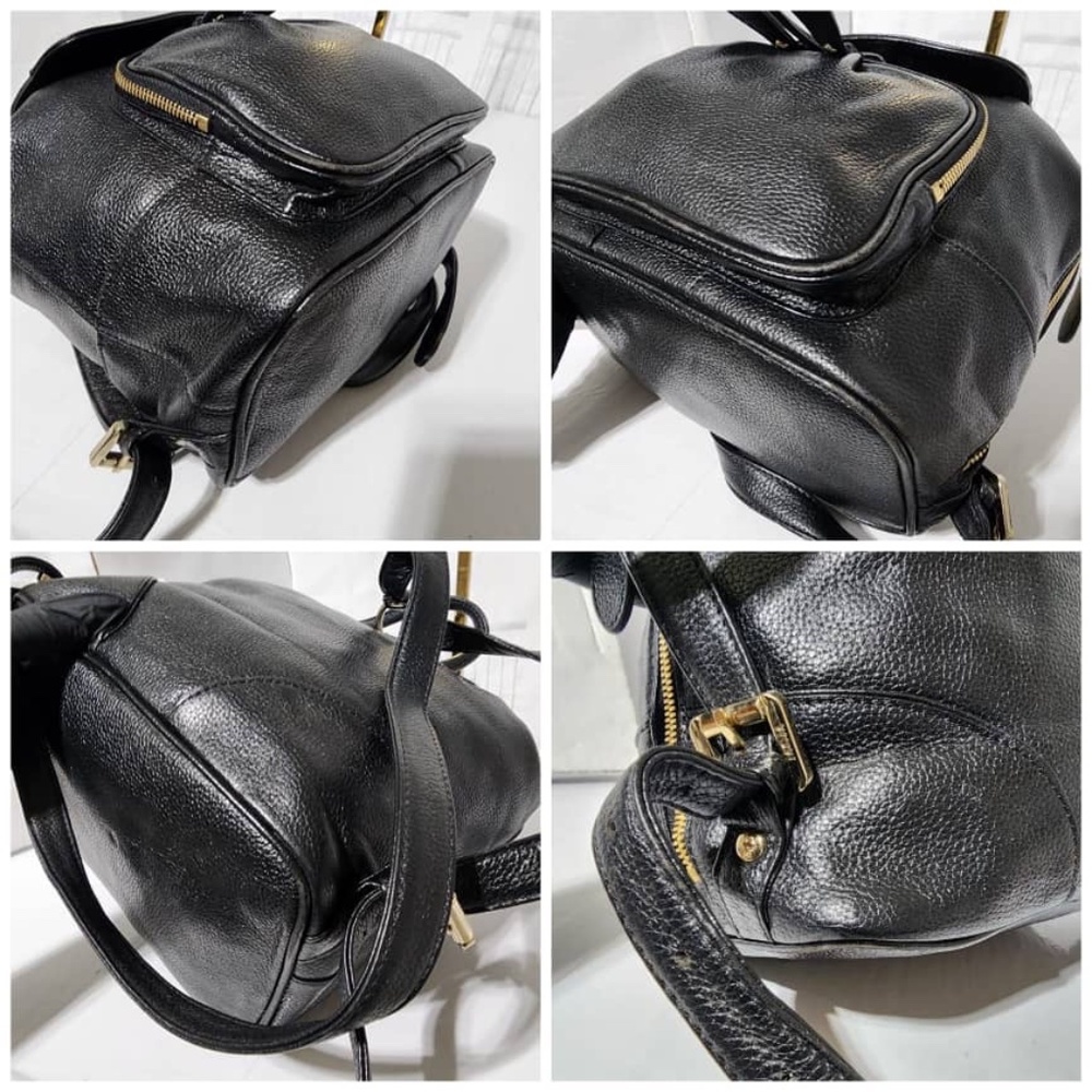 Authentic MCM Vintage Leather Backpack Black - Picture 7 of 11